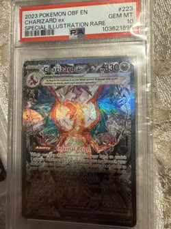 Pokemon 2023 Charizard EX #223/197 PSA 10 Gem Mint Obsidian Flames Illustration - Image 1