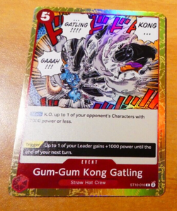 ONE PIECE ENGLISH CARD HOLO GAME CARTE Gum-Gum Kong Gatling ST10-016 EN NM - Image 1