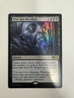 Peer into the Abyss Foil MTG Magic the Gathering Card DMG Damaged M21 - Image 1