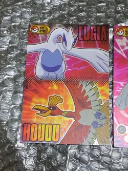 Set 3 Lugia Ho-Oh Pokemon Bromide Card Metallic Vintage Nintendo Bandai Japanese - Image 3