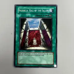 VALHALLA HALL OF THE FALLEN SPELL YU-GI-OH CARD YUGIOH TRADING CARD GAME 1996 - Image 1