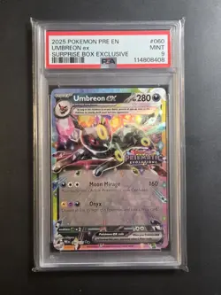 2025 POKEMON PRE EN-PRISMATIC EVOLUTIONS #060 UMBREON EX PSA 9 - Image 1