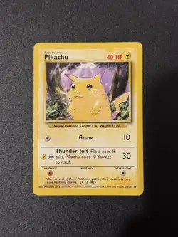 Pokemon Base Set 58/102 Pikachu 1999-2000 UK 4th Print LP - Image 1