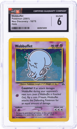 2001 Pokemon Neo Discovery Wobbuffet Holo #16 CGC 6 - Image 1
