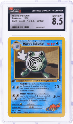 2000 Pokemon Gym Heroes Misty's Poliwhirl 1st Edition #53 CGC 8.5 - Image 1