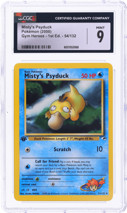 2000 Pokemon Gym Heroes Misty's Psyduck 1st Edition #54 CGC 9 - Image 1