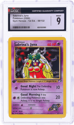2000 Pokemon Gym Heroes Sabrina's Jynx 1st Edition #59 CGC 9 - Image 1