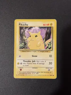 Pokemon Base Set 58/102 Pikachu 1999-2000 UK 4th Print MP - Image 1