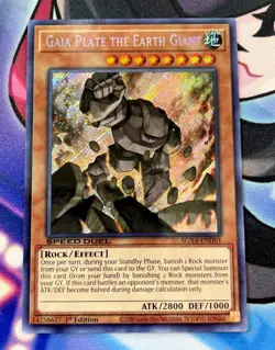 Gaia Plate the Earth Giant - Secret Rare SGX4-END01 1st Ed YuGiOh Speed Duel - Image 1