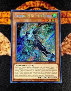 Yugioh Elemental HERO Liquid Soldier LDS3-EN103 Secret Rare Limited Edition NM - Image 1