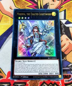 Yugioh Minerva, the Exalted Lightsworn BLC1-EN013 Ultra Rare 1st Ed GOLD NM - Image 1