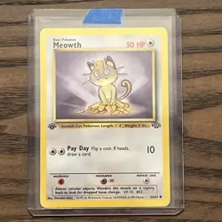 Meowth 56/64 1st Edition Jungle Vintage Pokemon Card NM - Image 3