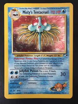 Pokemon TCG Misty's Tentacruel Gym Heroes Holo Card 10/132 Vintage WotC - Image 2