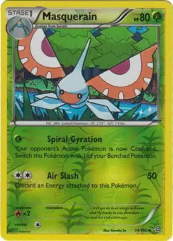 Masquerain - 14/160 (Reverse Foil) Uncommon XY Primal Clash Pokemon Card MINT - Image 1