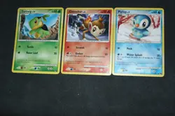 3 Pokemon Card Lot EX-PL Turtwig 17/17,Chimchar 16/17, Piplup,15/17 POP Series 8 - Image 1