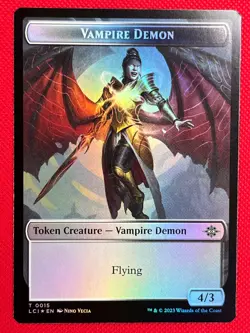 MTG Foil 1X Vampire - Vampire Demon X1 Token #4/15 Lost Caverns of Ixalan Magic - Image 2