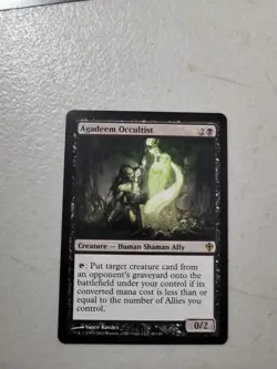 1x MTG Magic the Gathering Agadeem Occultist (48/151) Worldwake LP Free Shipping - Image 1