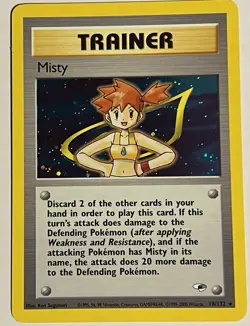 Pokemon 1999-2000 TCG Gym Heroes Unlimited #18 Misty Holo Rare - 18/132 - Image 1