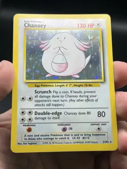 Chansey 3/130 Holo Rare Pokemon Base Set 1999 English WOTC NM- - Image 3