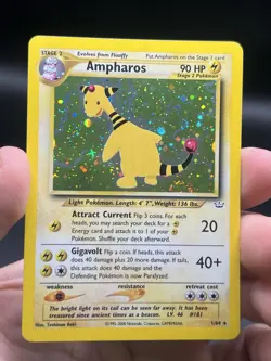 Ampharos Holo Rare 1/64 Swirl Pokemon Neo Revelation 2000 English NM WOTC - Image 3