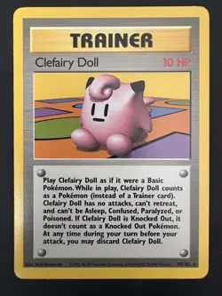 Vintage Pokemon TCG Clefairy Doll Trainer Base Set Rare - Image 1