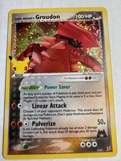 Pokemon TCG Celebrations Groudon Card 9/95 Team Magma's Groudon (2021) Holo Rare - Image 1