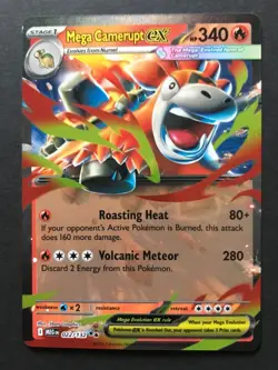 Mega Camerupt ex 022/132 Mega Evolution Pokemon Cards DOUBLE RARE HOLO Near Mint - Image 1