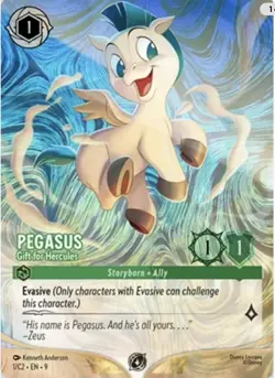 Disney Lorcana Challenge Pegasus Gift For Hercules Foil Promo Card 1/C2 EN 9 - Image 1