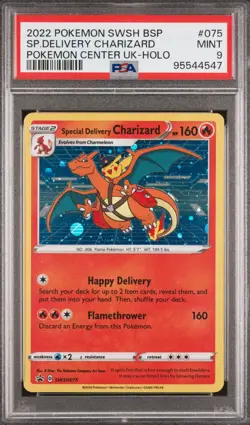 2022 Pokemon Special Delivery Charizard SWSH075 Black Star Promo Card PSA 9 - Image 1