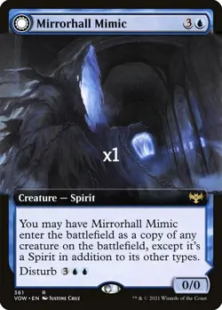 MTG Borderless Innistrad: Crimson Vow VOW Mirrorhall Mimic/Ghastly Mimicry MINT - Image 1