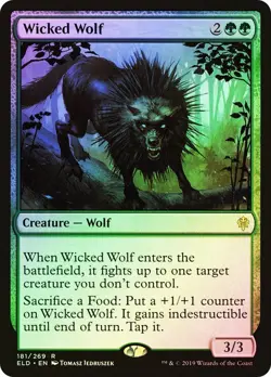 ELD Foil WICKED WOLF 1x Rare Magic Throne of Eldraine MTG NM - Image 1