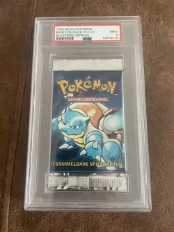 1999 Pokemon Base Foil Pack 1st Edition Blastoise german PSA 9 - Image 1