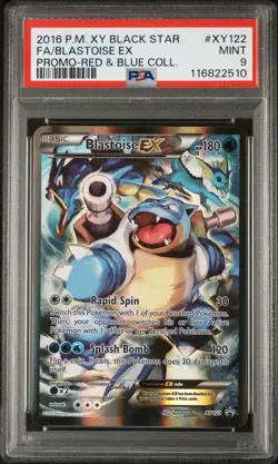 2016 POKEMON XY BLACK STAR PROMO RED & BLUE COLL FULL ART/BLASTOISE EX PSA 9 - Image 1