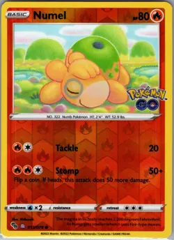 Numel 013/078 Peelable Ditto - Pokemon GO (PGO) TCG - Reverse Holo Rare (NM) - Image 1