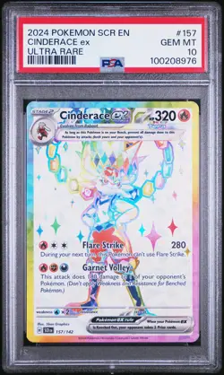 2024 POKEMON SCR EN-STELLAR CROWN ULTRA RARE #157 CINDERACE EX PSA 10 - Image 1
