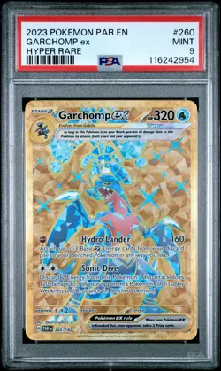2023 POKEMON PAR EN-PARADOX RIFT HYPER RARE #260 GARCHOMP EX PSA 9 - Image 1