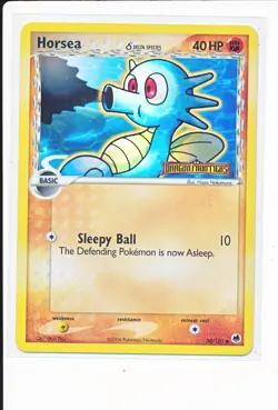 Pokemon EX Dragon Frontiers - Horsea 50/101 Reverse Holo - Set Stamped - Image 1