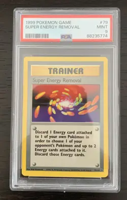1999 POKEMON GAME SUPER ENERGY REMOVAL PSA 9 MINT BASE SET UNLIMITED #79 - Image 1