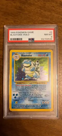 1999 Pokemon Base Set 2 Blastoise Holo #2/130 - PSA 8 NEAR MINT / MINT - Image 1