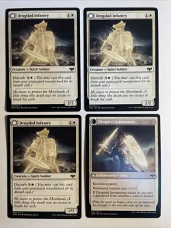 4x Mtg Crimson Vow Drogskol Infantry NM/M Magic The Gathering - Image 1