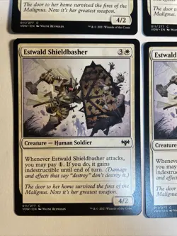 4x Mtg Crimson Vow Estwald Shieldbasher NM/M Magic The Gathering - Image 2
