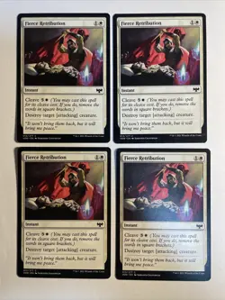 4x Mtg Crimson Vow Fierce Retribution NM/M Magic The Gathering - Image 1