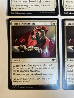 4x Mtg Crimson Vow Fierce Retribution NM/M Magic The Gathering - Image 2