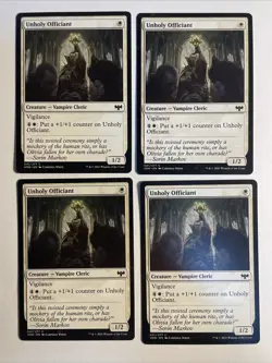 4x Mtg Crimson Vow Unholy Officiant NM/M Magic The Gathering - Image 1