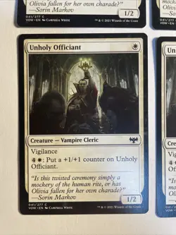 4x Mtg Crimson Vow Unholy Officiant NM/M Magic The Gathering - Image 2