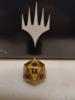 Alara Reborn Spindown Life Counter D20 Gold Dice MTG Magic the Gathering - Image 1