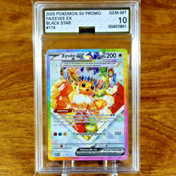 Pokemon SV Black Star Promo Eevee EX 174 AGS Gem-MT 10 Full Art Holo 2025 - Image 1