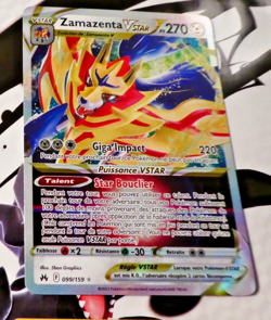 POKEMON ZENITH SUPREME FRANCAISE CARD HOLO CARTE ZAMAZENTA 099/159 FR MINT 2023 - Image 1