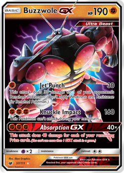 Buzzwole-GX 57/111 Rare Holo GX | Crimson Invasion | Pokemon Card - Image 1