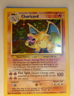 pokemon charizard 4/102 rare holo card base set unlimited 1999 holographic VGC - Image 3